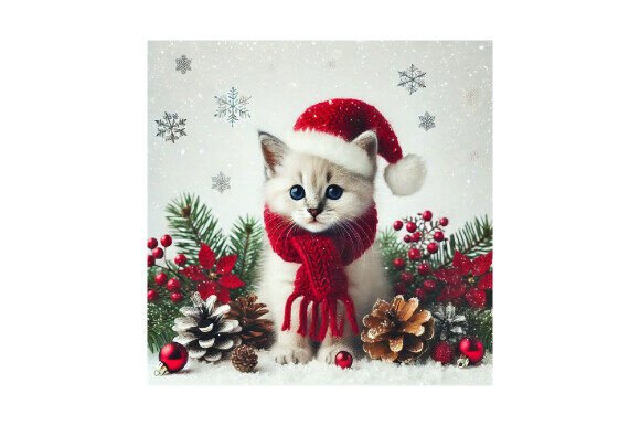 Download A Cat with a Santa Hat - Premium Resources