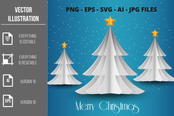 Download Christmas Paper Tree Vector Illustration - Premium Resources