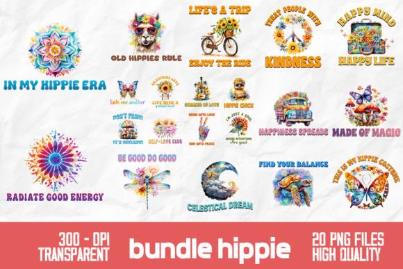 Download Hippie Tie Dye Retro Bundle Design - Retro Collection