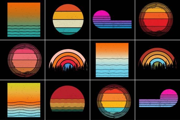 Download Grunge Retro Sunset Background - Retro Collection