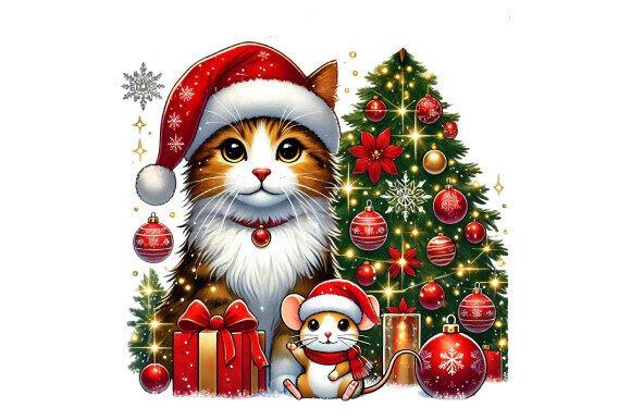 Download A Cat with a Santa Hat - Premium Resources