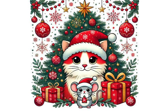 Download A Cat with a Santa Hat - Premium Resources