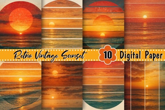 Download Retro Vintage Sunset Background - Retro Collection