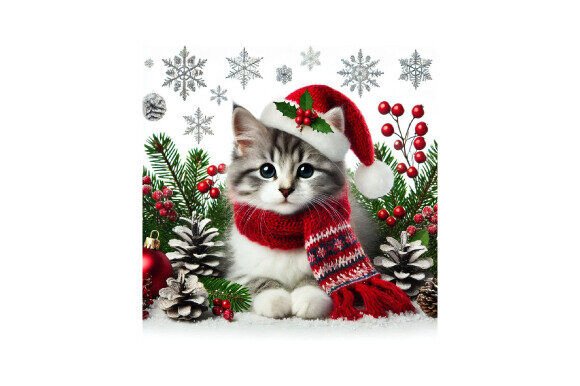 Download A Cat with a Santa Hat - Premium Resources