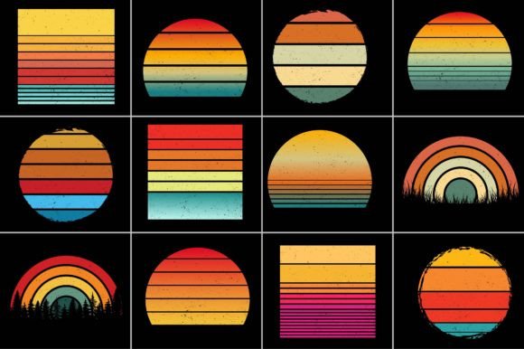 Download Retro Grunge Vintage Sunset Background - Retro Collection