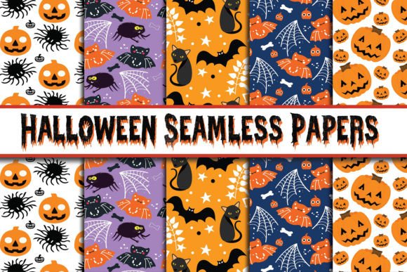Download Happy Halloween Digital Papers Patterns - Premium Resources